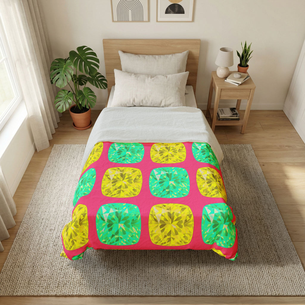 Giant Cut Gem Grid Cotton Duvet Cover – Candy Christmas