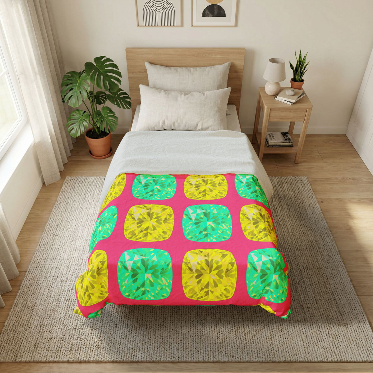 Giant Cut Gem Grid Cotton Duvet Cover – Candy Christmas