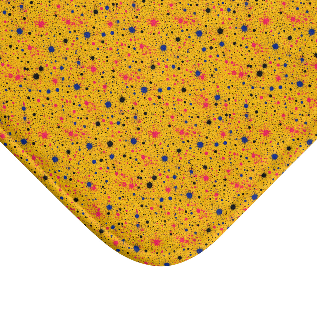 Pink Spray Field Bath Mat – Paint Splatter Pattern
