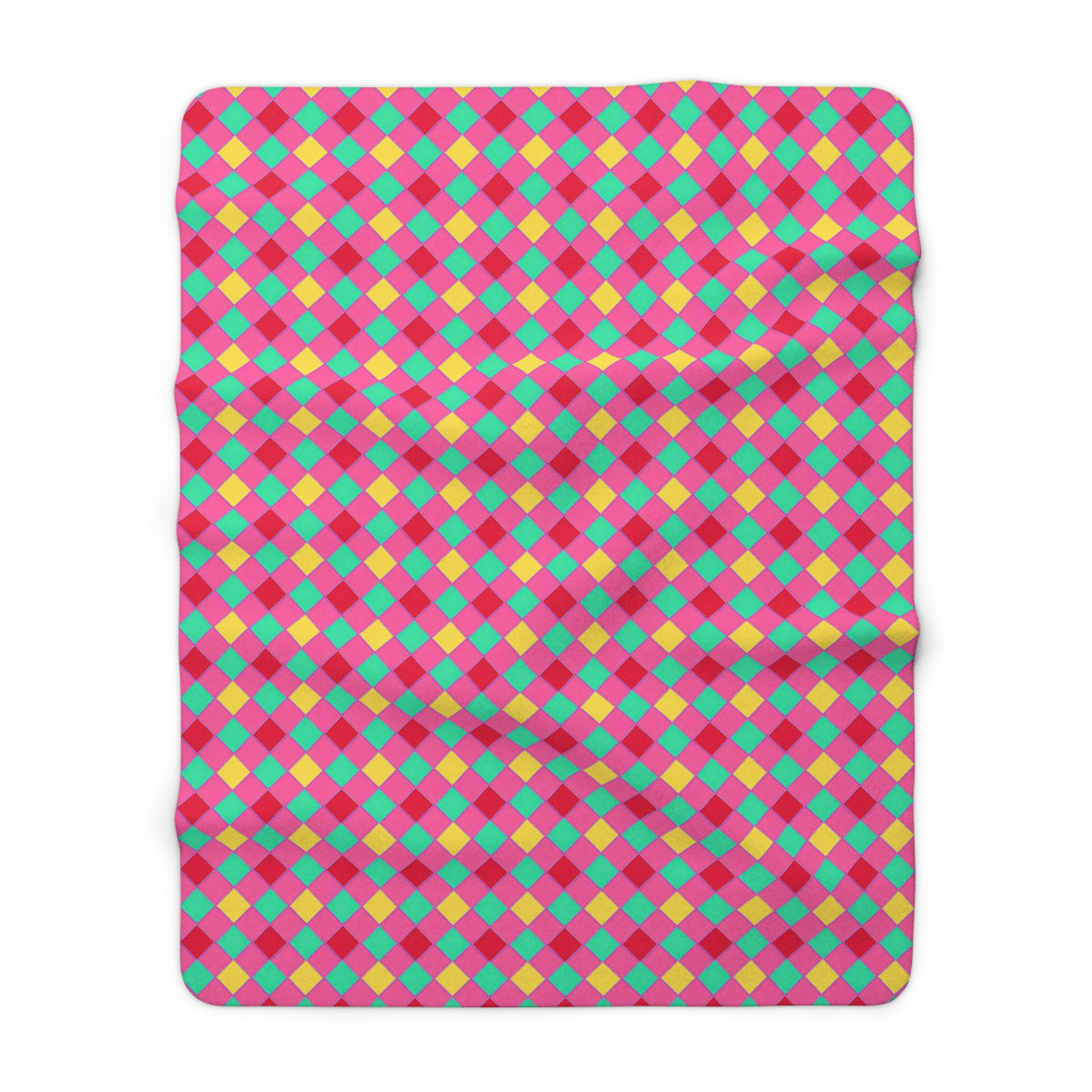 Jewel Harlequin Check Sherpa Fleece Blanket – Candy Christmas