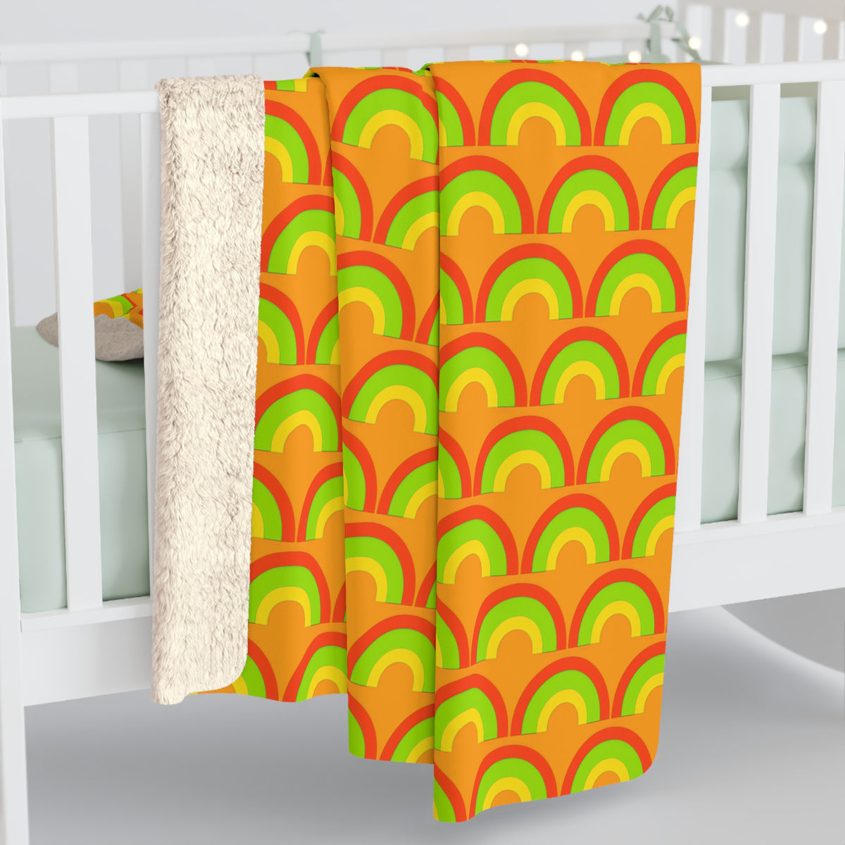 Chromatic Scallop Ripple Sherpa Fleece Blanket – Hot Citrus