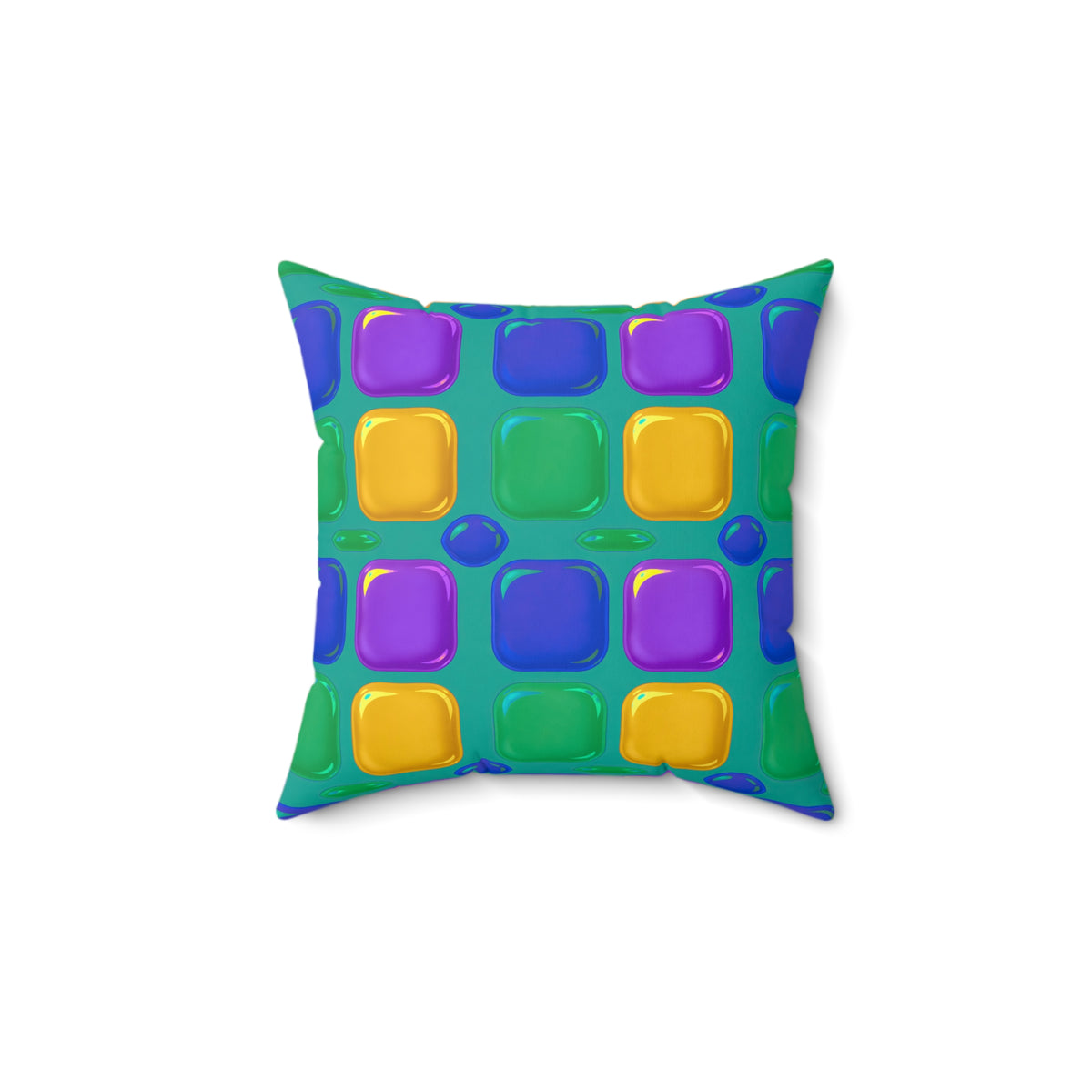 Giant Puffy Glass Cushions Faux Suede Cushion – Peacock Jewel