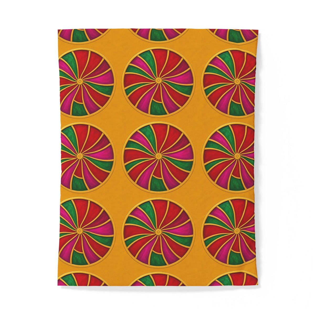 Grand Kaleido Jewel Wheels Cotton Duvet Cover – Kaleidoscopic Medallion Pattern