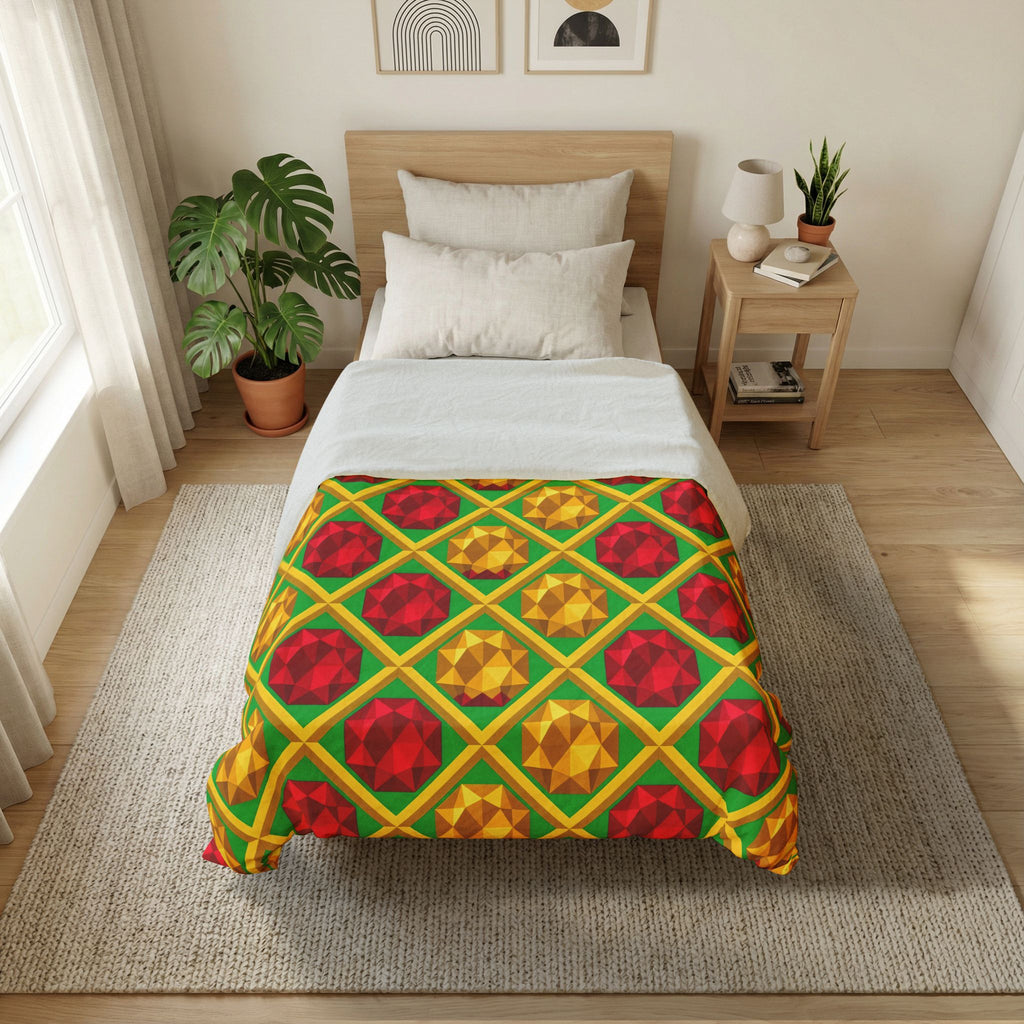 Giant Prism Diamond Lattice Cotton Duvet Cover – Diamond Lattice Pattern