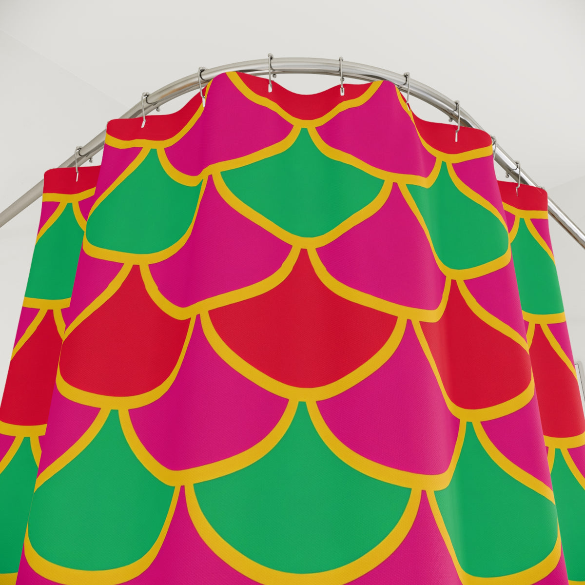 Big Jewel Scales II Shower Curtain – Scale Geometric Pattern