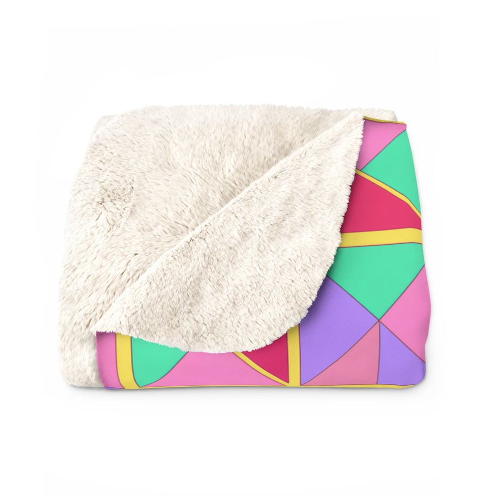 Split Square Fiesta Sherpa Fleece Blanket – Candy Pop on Raspberry