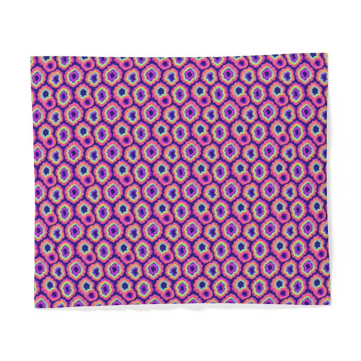 Agate Geode Halo Cotton Duvet Cover – Holographic-Look Fluid Art Pattern