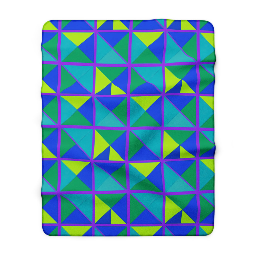 Split Square Fiesta Sherpa Fleece Blanket – Peacock Jewel