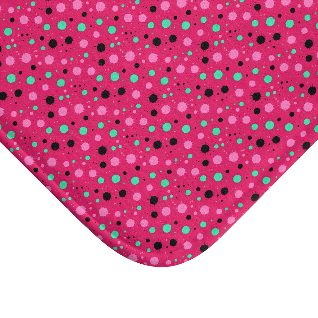 Blot Burst Bath Mat – Candy Pop on Raspberry