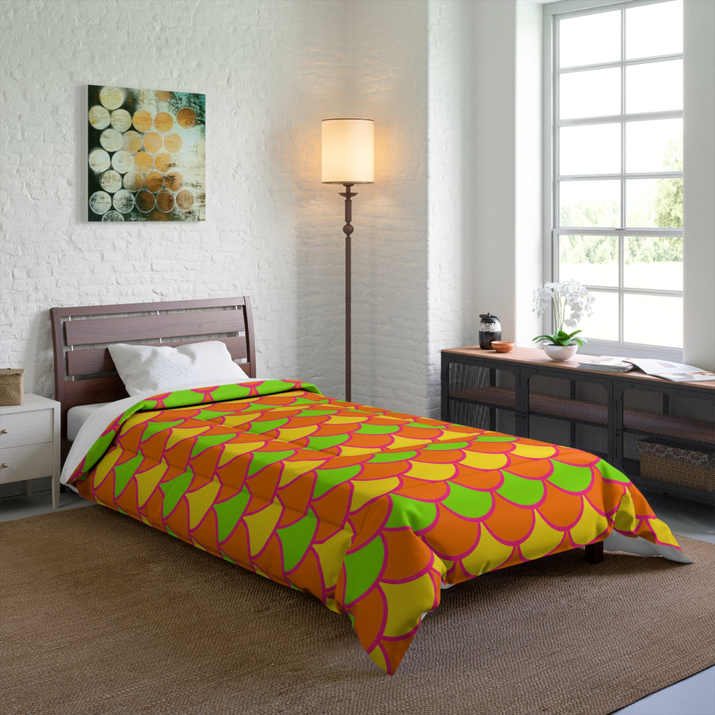 Big Jewel Scales II Comforter – Hot Citrus Festive