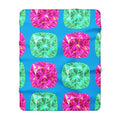 Giant Cut Gem Grid Sherpa Fleece Blanket – Ice Jewel