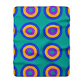 Giant Op-Art Jewel Rings Sherpa Fleece Blanket – Peacock Jewel