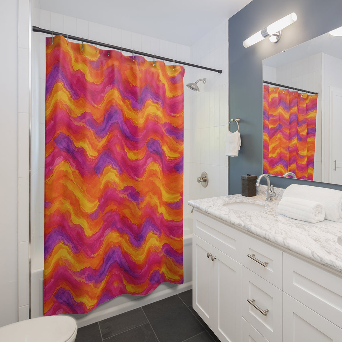 Ombre Wash Bands Shower Curtain – Ombre Wash Pattern
