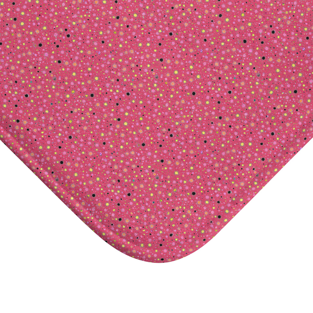 Confetti Spatter Bath Mat – Candy Pop on Raspberry