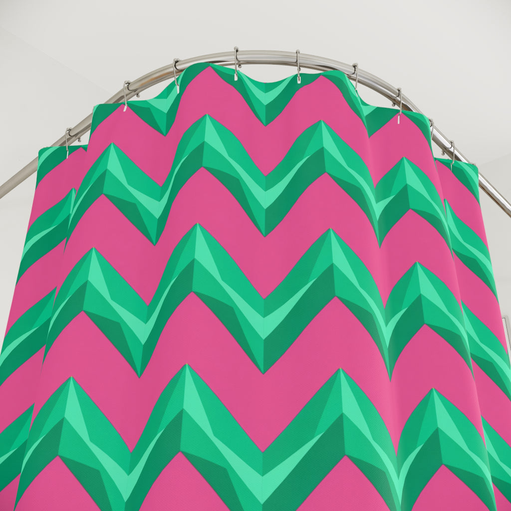 Broad Cut-Gem Chevrons Shower Curtain – Candy Christmas