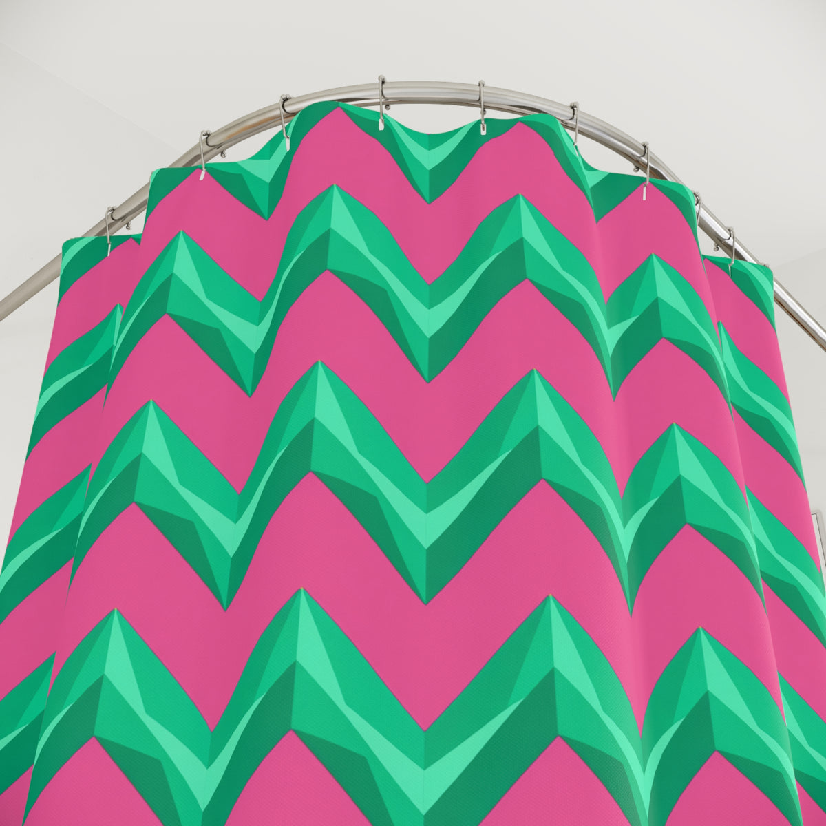 Broad Cut-Gem Chevrons Shower Curtain – Candy Christmas