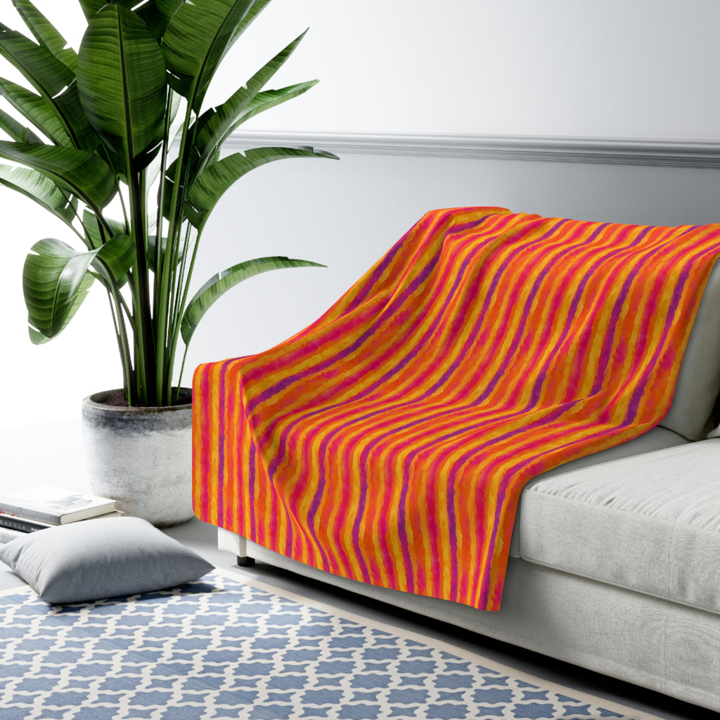 Bleed Stripe Ombre Sherpa Fleece Blanket – Ombre Wash Pattern