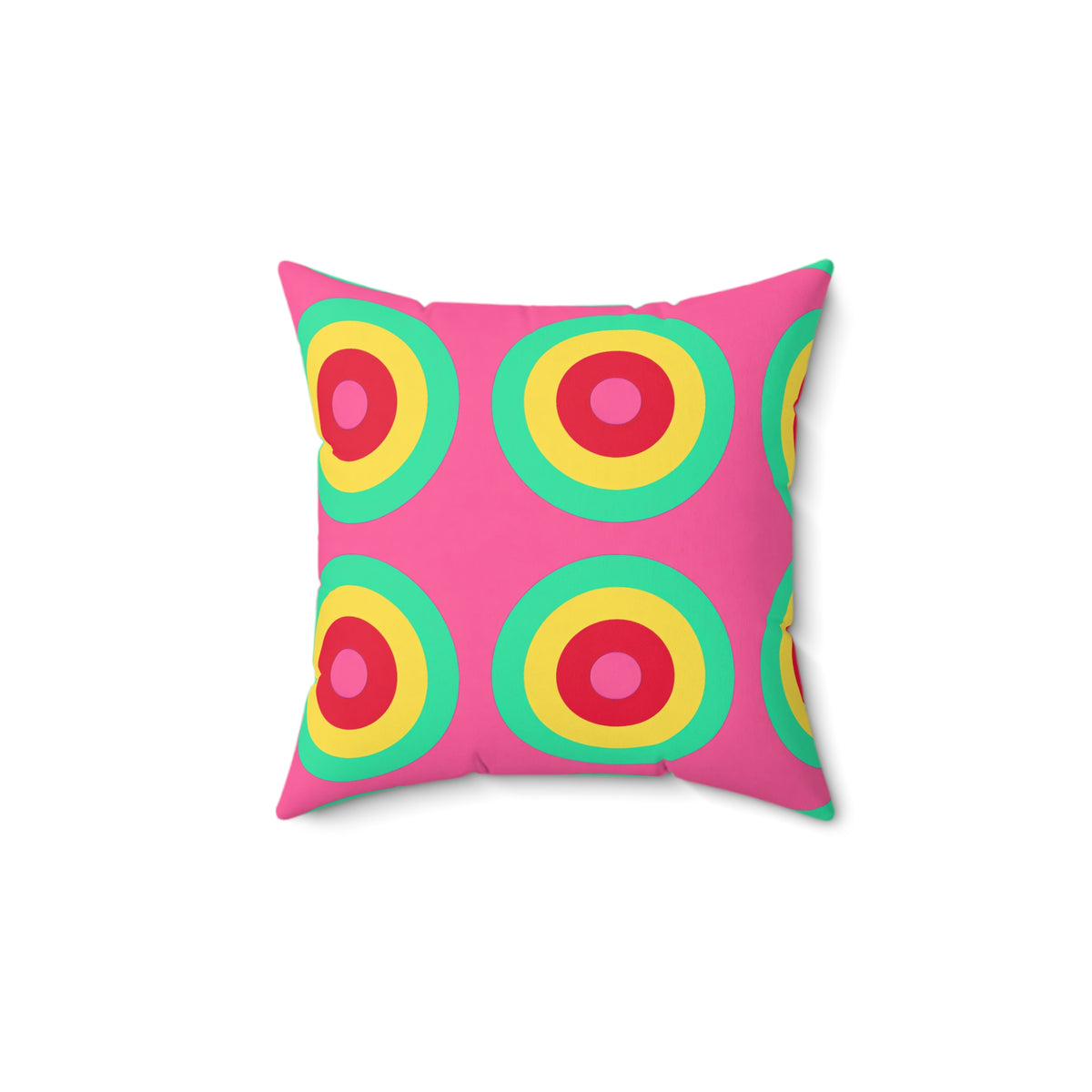 Giant Op-Art Jewel Rings Faux Suede Cushion – Candy Christmas