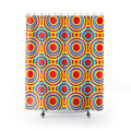 Interlocking Ring Ripples Shower Curtain – Op-Art Circles Pattern
