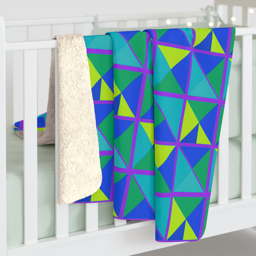 Split Square Fiesta Sherpa Fleece Blanket – Peacock Jewel