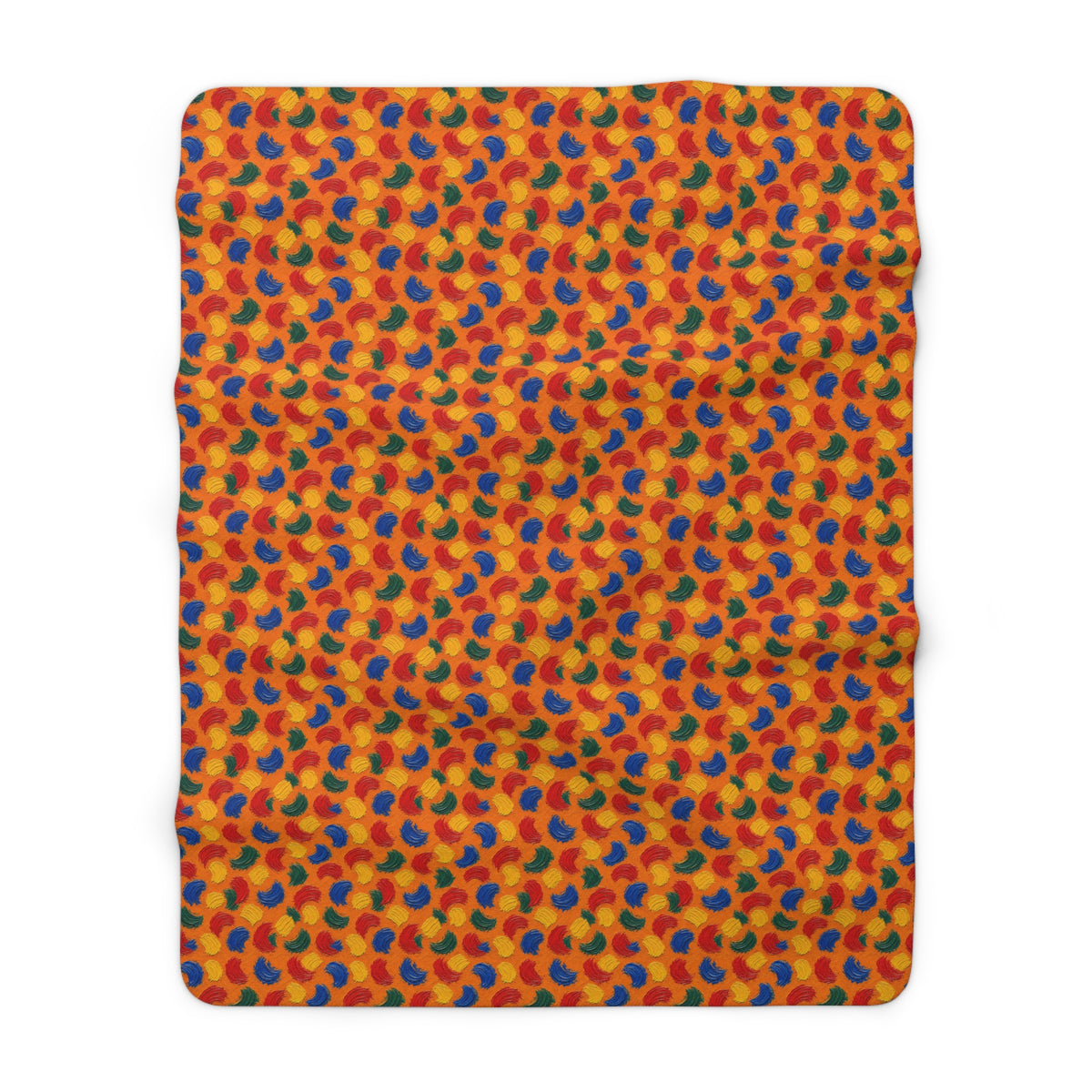 Impasto Swipe Field Sherpa Fleece Blanket – Expressionist Brushstroke Abstract Pattern