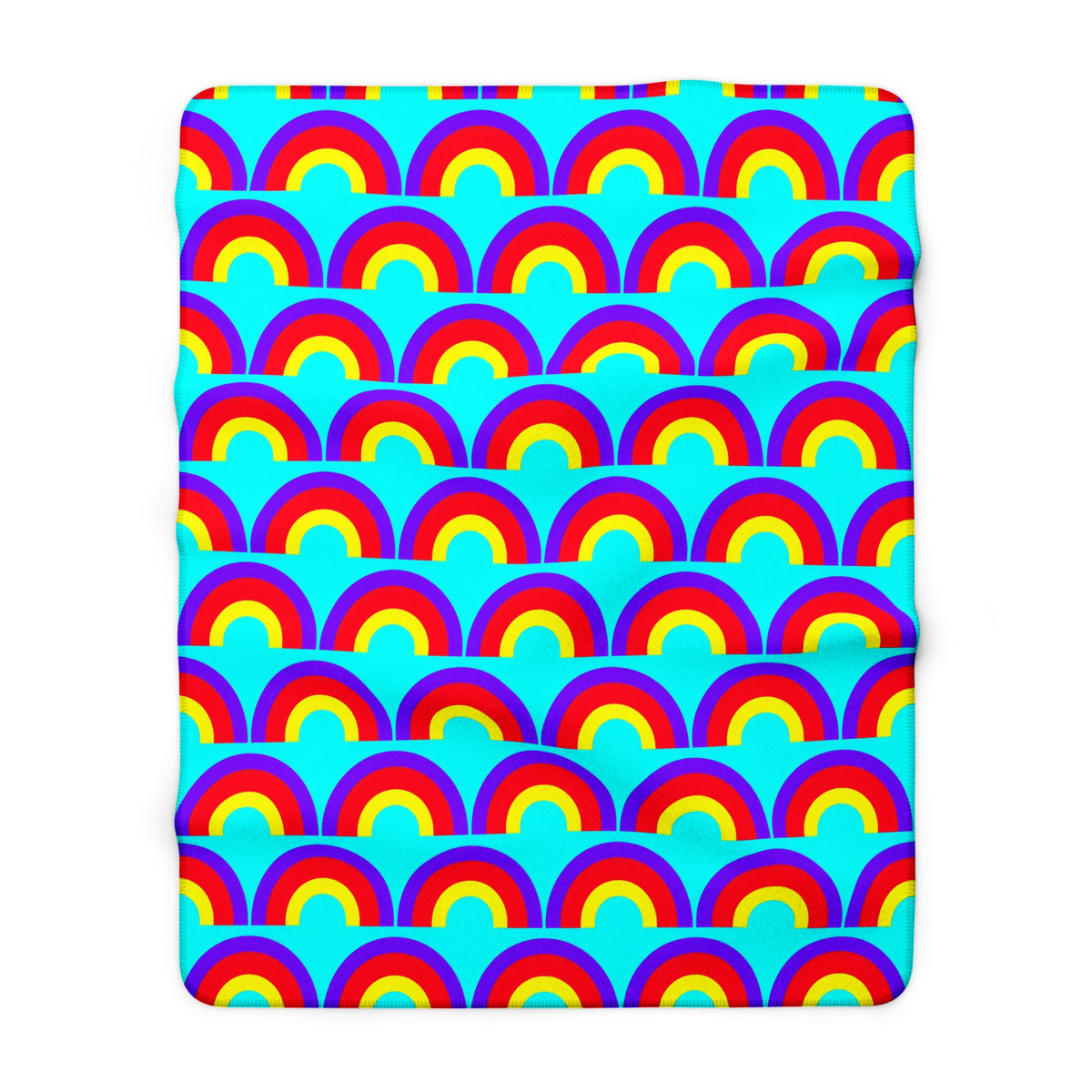 Chromatic Scallop Ripple Sherpa Fleece Blanket – Op-Art Scallops Pattern