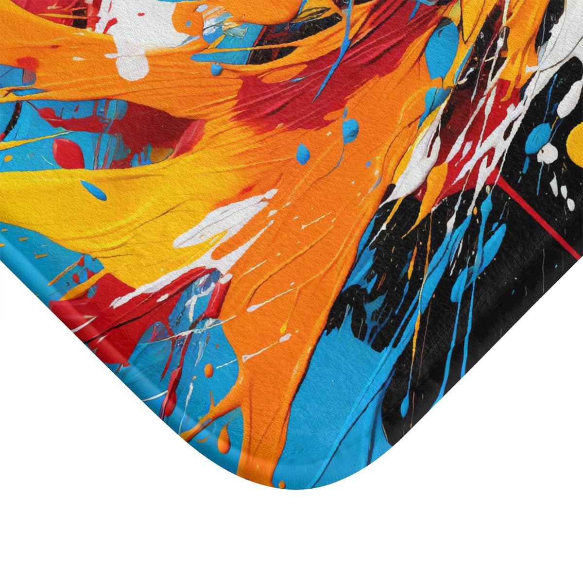 Electric Paint Splash Bath Mat – Bold Abstract Art