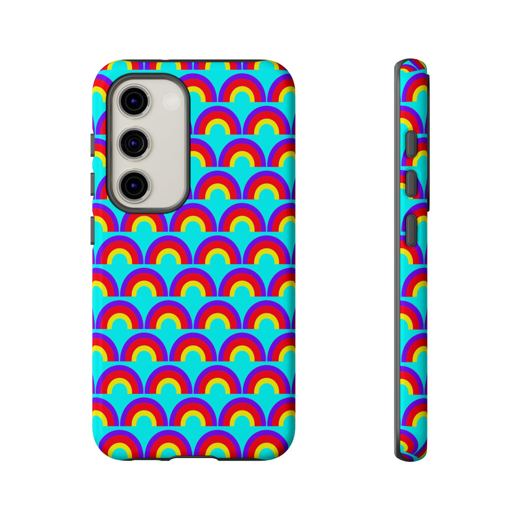 Chromatic Scallop Ripple Tough Phone Case – Op-Art Scallops Pattern