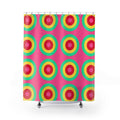 Giant Op-Art Jewel Rings Shower Curtain – Candy Christmas