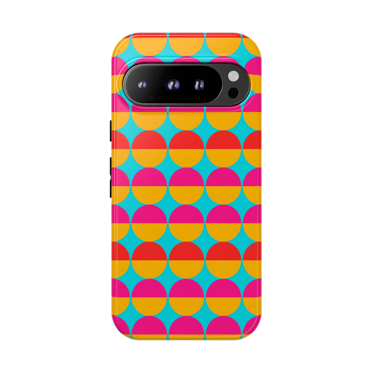 Half-Moon Stack Tough Phone Case – Geometric Blocks Pattern