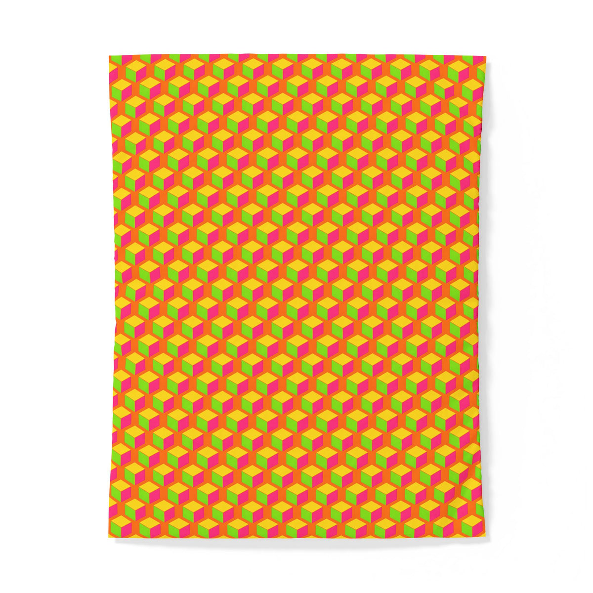 Giant Faceted Cubes II Cotton Duvet Cover – Hot Citrus Festive