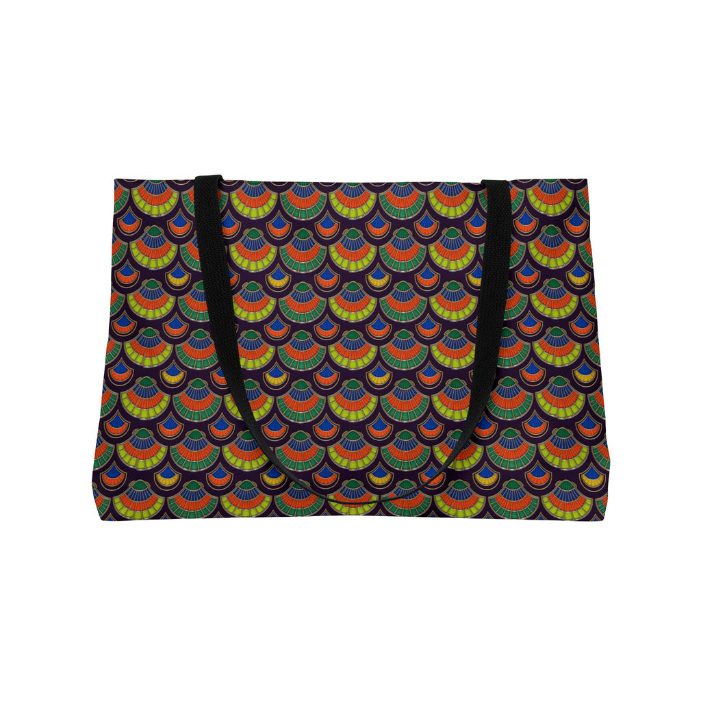Deco Fan Scales Weekender Tote Bag – Art Deco Geometric Pattern