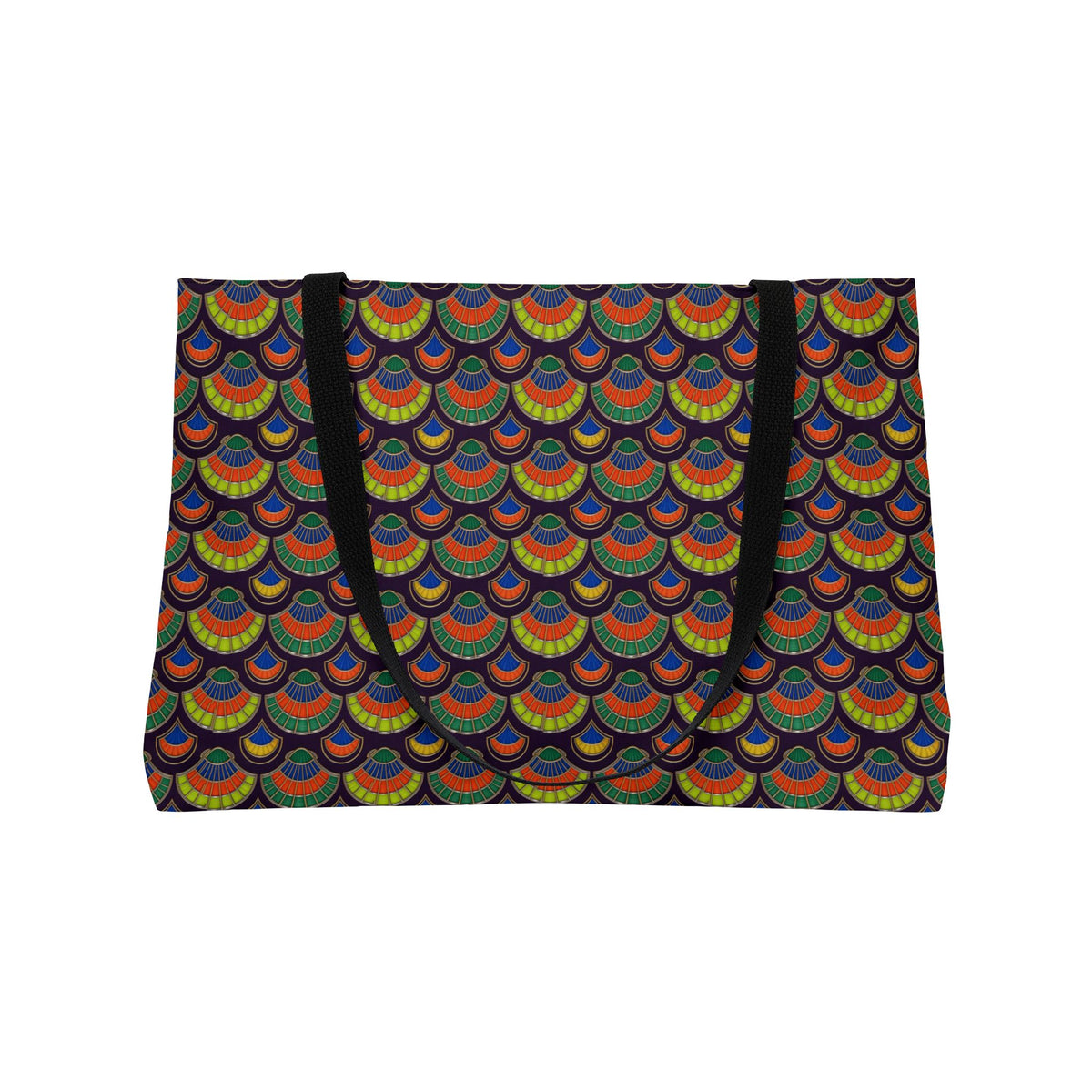 Deco Fan Scales Weekender Tote Bag – Art Deco Geometric Pattern