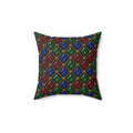 Prismatic Diamond Lattice Faux Suede Cushion – Geometric Pattern
