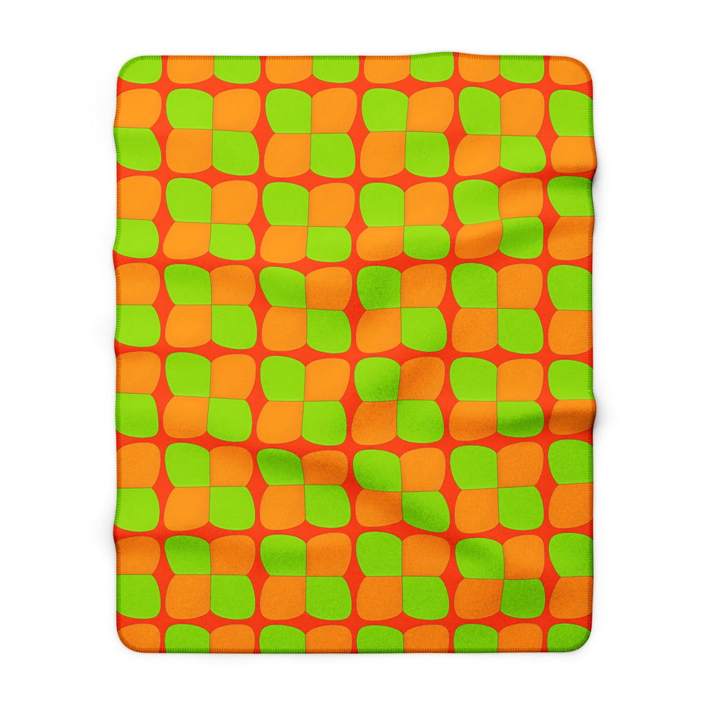 Bold Bulge Checker Sherpa Fleece Blanket – Hot Citrus