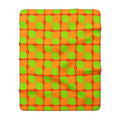 Bold Bulge Checker Sherpa Fleece Blanket – Hot Citrus