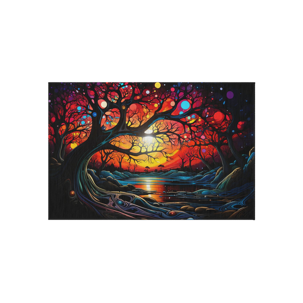 Sunset Dream Tree Outdoor Rug – Surreal Dreamscape Art