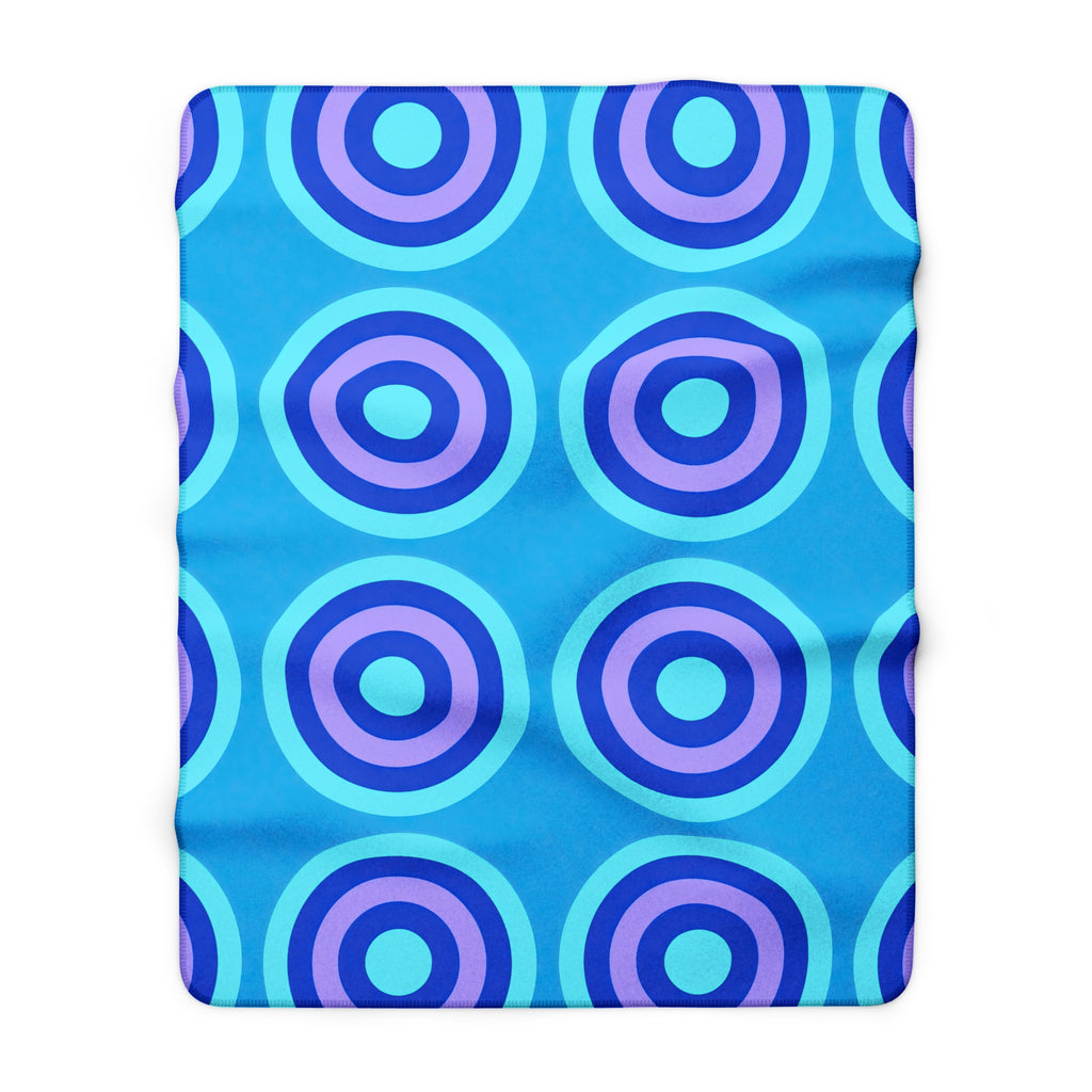 Mega Ring Grid Sherpa Fleece Blanket – Ice Jewel