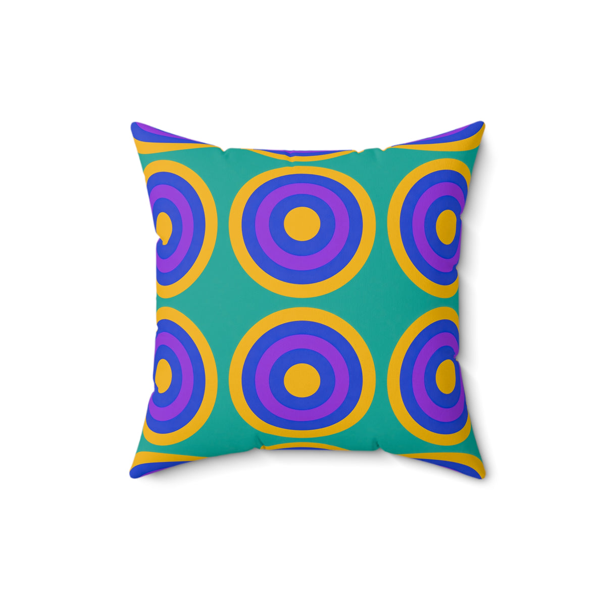 Mega Ring Grid Faux Suede Cushion – Peacock Jewel