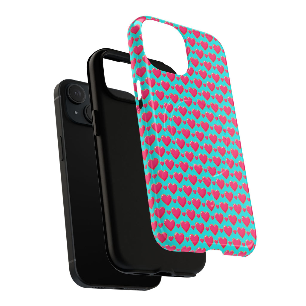 Heart Bubble Grid Magnetic Tough iPhone Case – Pop Hearts Pattern