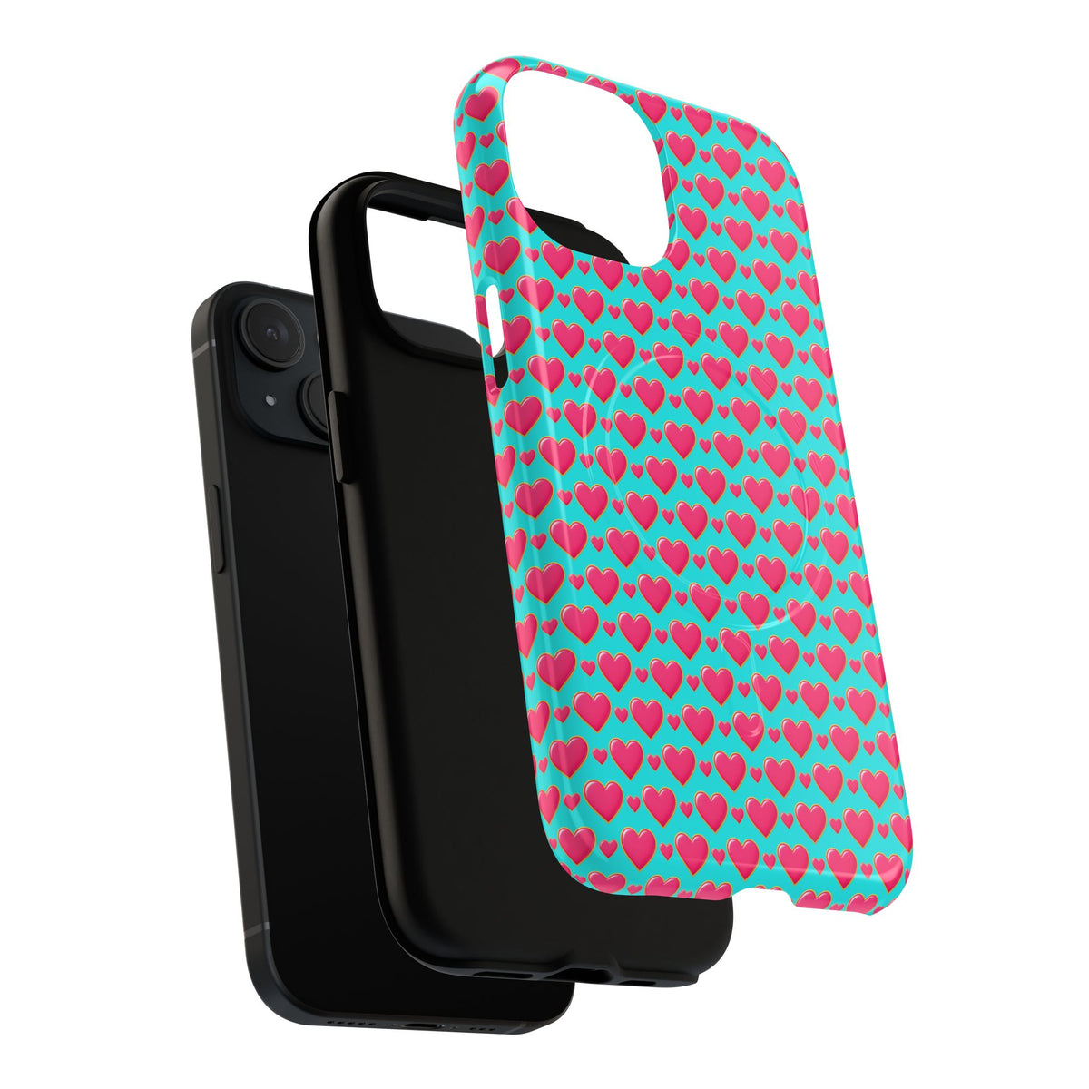 Heart Bubble Grid Magnetic Tough iPhone Case – Pop Hearts Pattern