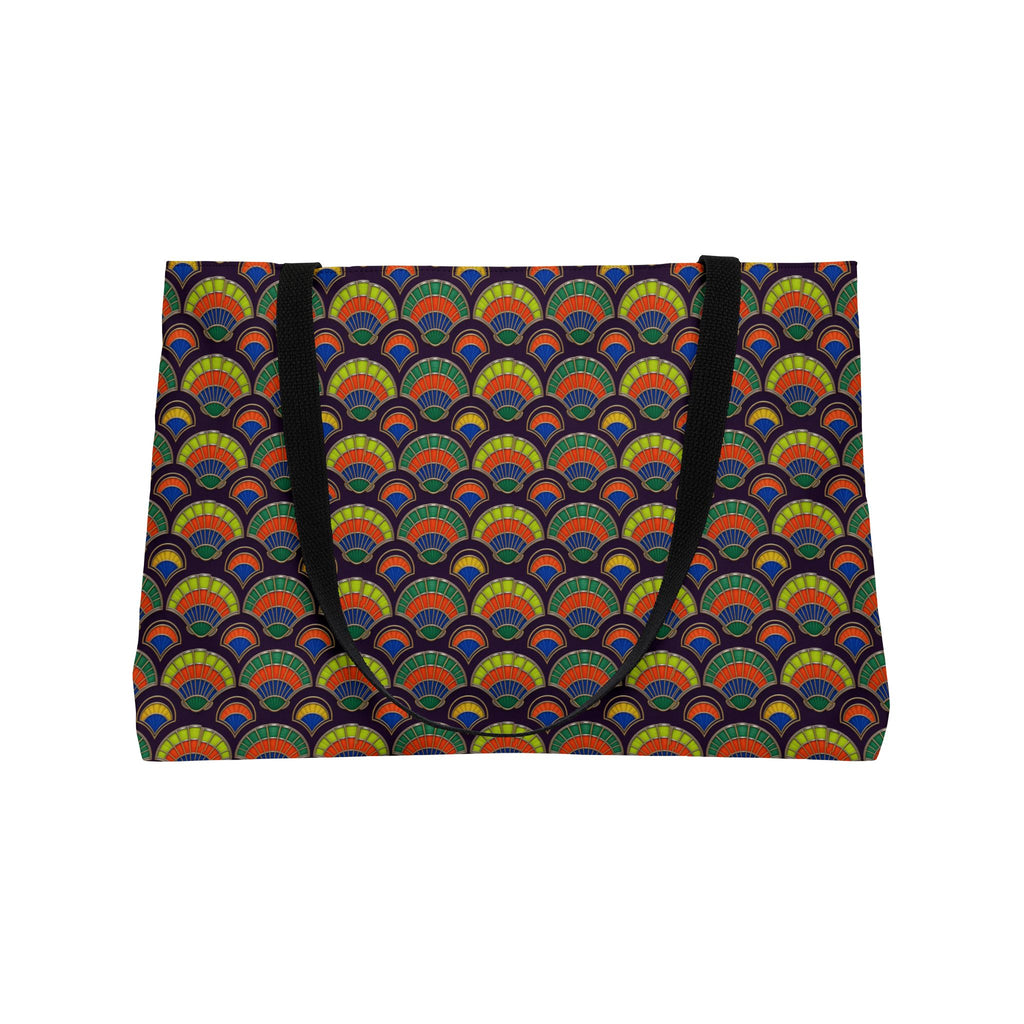 Deco Fan Scales Weekender Tote Bag – Art Deco Geometric Pattern