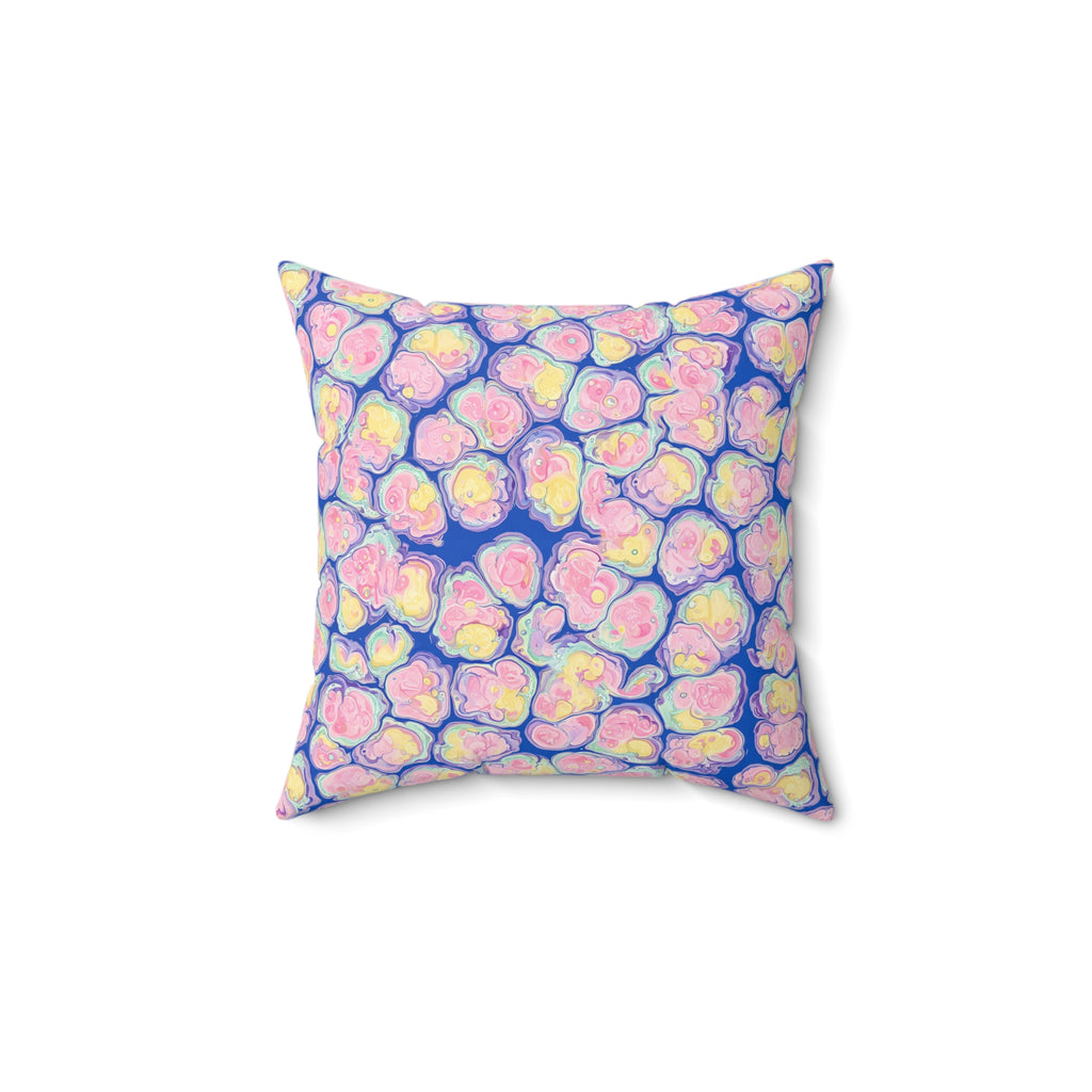 Candy Cell Pour Faux Suede Cushion – Candy Fluid Art Pattern
