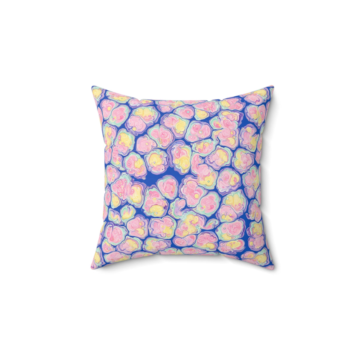 Candy Cell Pour Faux Suede Cushion – Candy Fluid Art Pattern