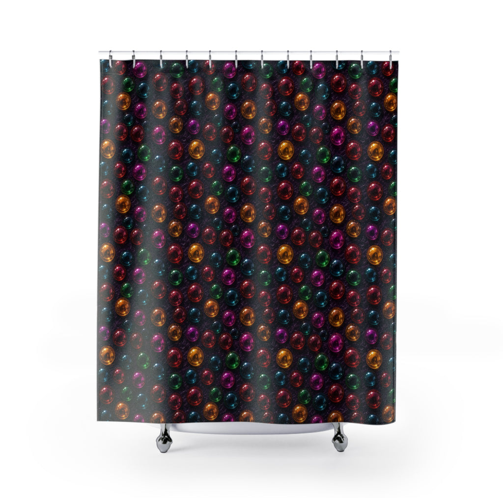 Mirror Glass Orbs Shower Curtain – Holographic-Look Jelly Pattern