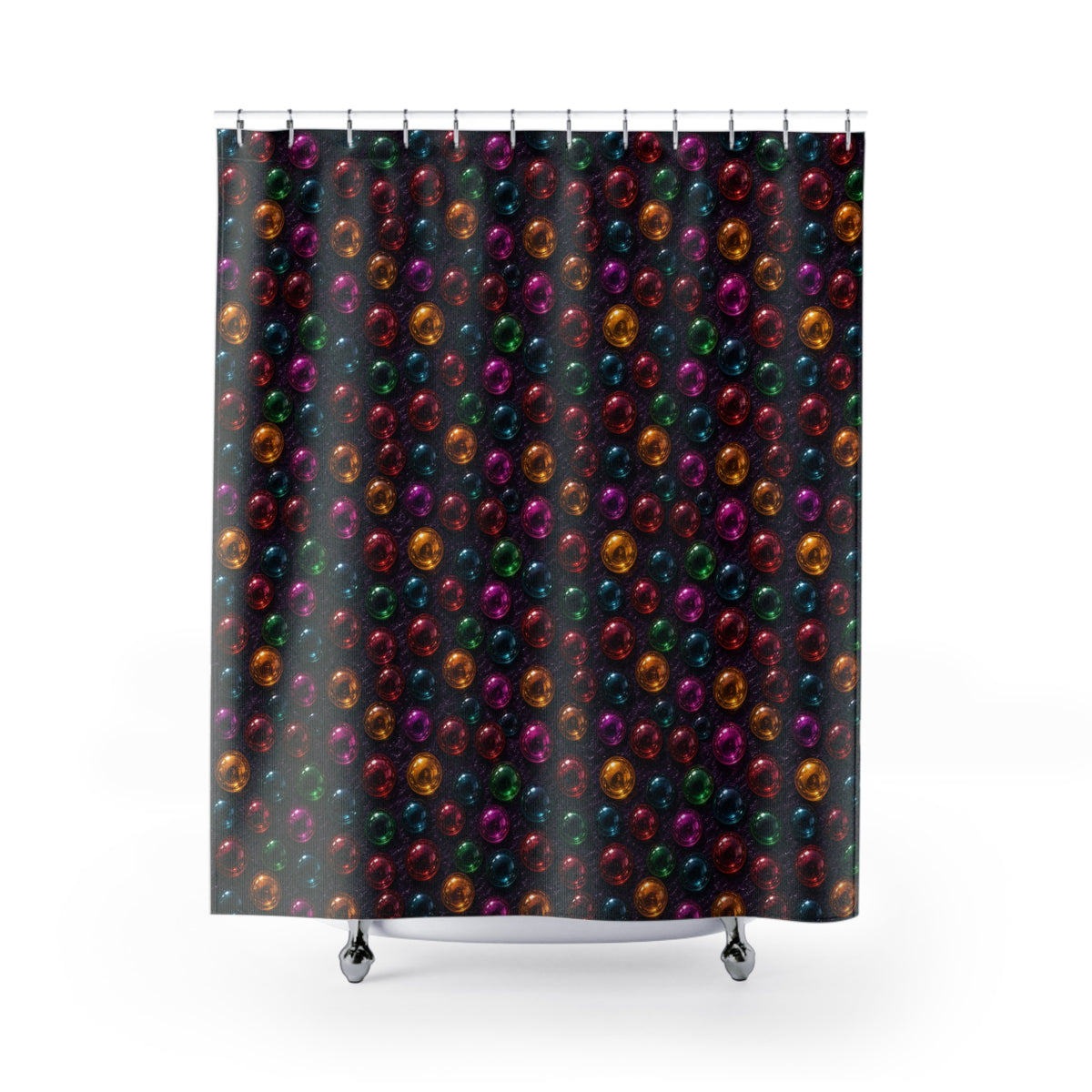Mirror Glass Orbs Shower Curtain – Holographic-Look Jelly Pattern