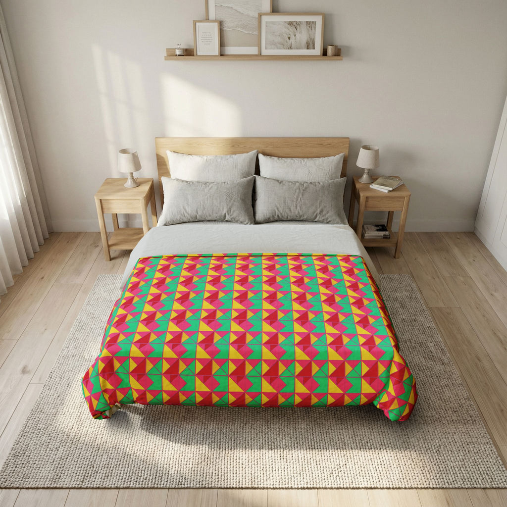 Jewel Block Quilt Cotton Duvet Cover – Candy Christmas