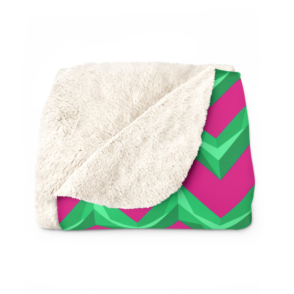 Broad Cut-Gem Chevrons Sherpa Fleece Blanket – Chevron Geometric Pattern