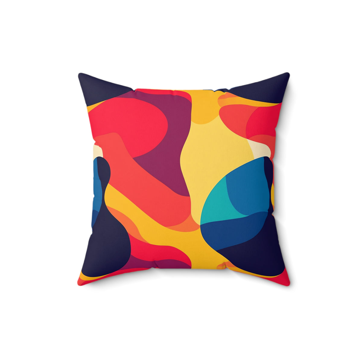 Bold Blob Camo Faux Suede Cushion – Abstract Shapes Pattern