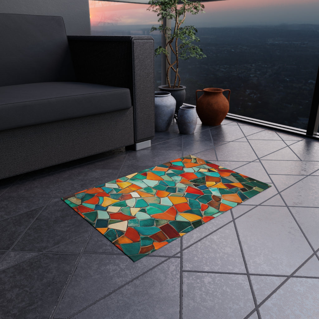 Mosaic Tile Glow Outdoor Rug – Mosaic Art